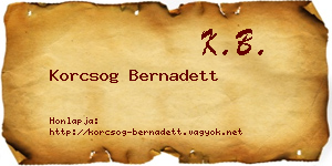 Korcsog Bernadett névjegykártya